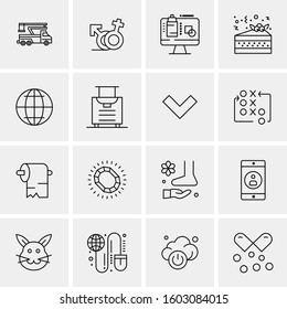16 Universal Business Icons Vector. Creative Icon Illustration to use in web and Mobile Related project.