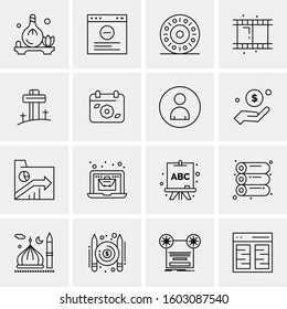 16 Universal Business Icons Vector. Creative Icon Illustration to use in web and Mobile Related project.