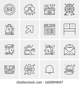 16 Universal Business Icons Vector. Creative Icon Illustration to use in web and Mobile Related project.