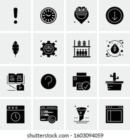 16 Universal Business Icons Vector. Creative Icon Illustration to use in web and Mobile Related project.