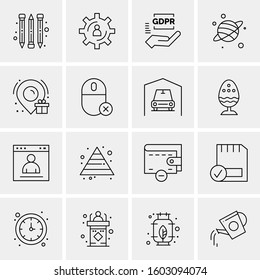 16 Universal Business Icons Vector. Creative Icon Illustration to use in web and Mobile Related project.