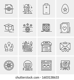 16 Universal Business Icons Vector. Creative Icon Illustration to use in web and Mobile Related project.