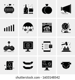 16 Universal Business Icons Vector. Creative Icon Illustration to use in web and Mobile Related project.