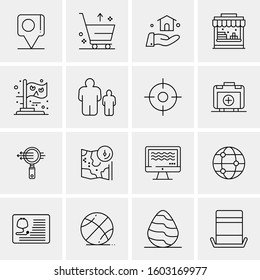 16 Universal Business Icons Vector. Creative Icon Illustration to use in web and Mobile Related project.