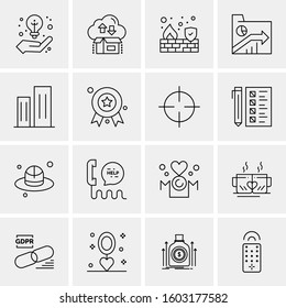 16 Universal Business Icons Vector. Creative Icon Illustration to use in web and Mobile Related project.