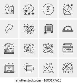 16 Universal Business Icons Vector. Creative Icon Illustration to use in web and Mobile Related project.