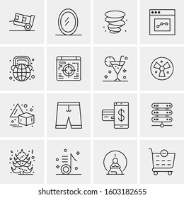 16 Universal Business Icons Vector. Creative Icon Illustration to use in web and Mobile Related project.