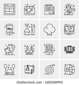 16 Universal Business Icons Vector. Creative Icon Illustration to use in web and Mobile Related project.
