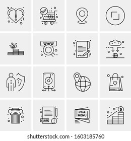 16 Universal Business Icons Vector. Creative Icon Illustration to use in web and Mobile Related project.