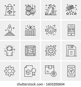 16 Universal Business Icons Vector. Creative Icon Illustration to use in web and Mobile Related project.