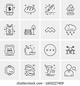 16 Universal Business Icons Vector. Creative Icon Illustration to use in web and Mobile Related project.