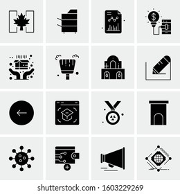 16 Universal Business Icons Vector. Creative Icon Illustration to use in web and Mobile Related project.