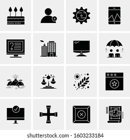 16 Universal Business Icons Vector. Creative Icon Illustration to use in web and Mobile Related project.