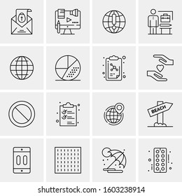 16 Universal Business Icons Vector. Creative Icon Illustration to use in web and Mobile Related project.