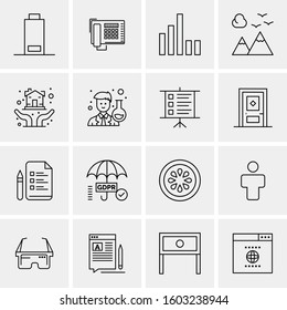16 Universal Business Icons Vector. Creative Icon Illustration to use in web and Mobile Related project.