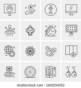 16 Universal Business Icons Vector. Creative Icon Illustration to use in web and Mobile Related project.