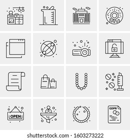 16 Universal Business Icons Vector. Creative Icon Illustration to use in web and Mobile Related project.