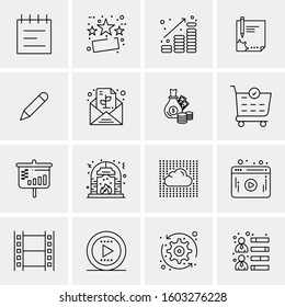 16 Universal Business Icons Vector. Creative Icon Illustration to use in web and Mobile Related project.