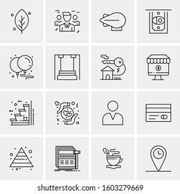 16 Universal Business Icons Vector. Creative Icon Illustration to use in web and Mobile Related project.