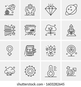 16 Universal Business Icons Vector. Creative Icon Illustration to use in web and Mobile Related project.