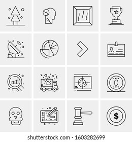 16 Universal Business Icons Vector. Creative Icon Illustration to use in web and Mobile Related project.