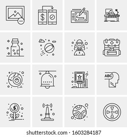 16 Universal Business Icons Vector. Creative Icon Illustration to use in web and Mobile Related project.