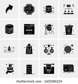 16 Universal Business Icons Vector. Creative Icon Illustration to use in web and Mobile Related project.