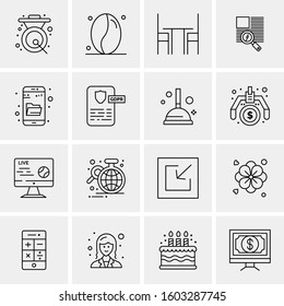 16 Universal Business Icons Vector. Creative Icon Illustration to use in web and Mobile Related project.