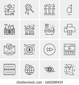 16 Universal Business Icons Vector. Creative Icon Illustration to use in web and Mobile Related project.