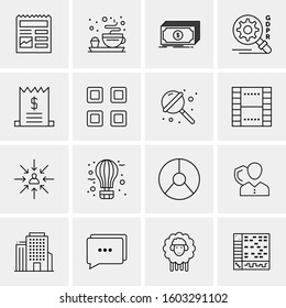 16 Universal Business Icons Vector. Creative Icon Illustration to use in web and Mobile Related project.