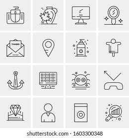 16 Universal Business Icons Vector. Creative Icon Illustration to use in web and Mobile Related project.