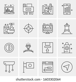 16 Universal Business Icons Vector. Creative Icon Illustration to use in web and Mobile Related project.