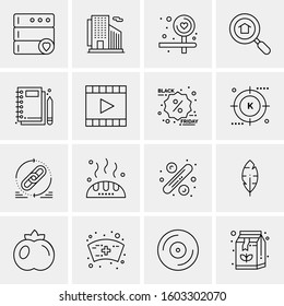 16 Universal Business Icons Vector. Creative Icon Illustration to use in web and Mobile Related project.