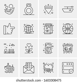 16 Universal Business Icons Vector. Creative Icon Illustration to use in web and Mobile Related project.
