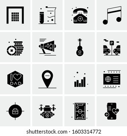 16 Universal Business Icons Vector. Creative Icon Illustration to use in web and Mobile Related project.