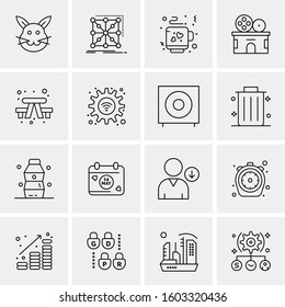 16 Universal Business Icons Vector. Creative Icon Illustration to use in web and Mobile Related project.
