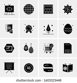 16 Universal Business Icons Vector. Creative Icon Illustration to use in web and Mobile Related project.