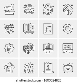 16 Universal Business Icons Vector. Creative Icon Illustration to use in web and Mobile Related project.
