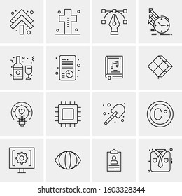 16 Universal Business Icons Vector. Creative Icon Illustration to use in web and Mobile Related project.