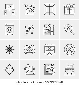 16 Universal Business Icons Vector. Creative Icon Illustration to use in web and Mobile Related project.