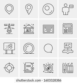 16 Universal Business Icons Vector. Creative Icon Illustration to use in web and Mobile Related project.