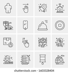 16 Universal Business Icons Vector. Creative Icon Illustration to use in web and Mobile Related project.