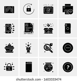 16 Universal Business Icons Vector. Creative Icon Illustration to use in web and Mobile Related project.