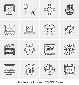 16 Universal Business Icons Vector. Creative Icon Illustration to use in web and Mobile Related project.