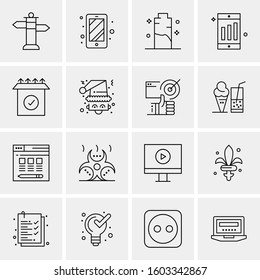 16 Universal Business Icons Vector. Creative Icon Illustration to use in web and Mobile Related project.