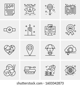 16 Universal Business Icons Vector. Creative Icon Illustration to use in web and Mobile Related project.