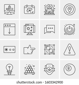 16 Universal Business Icons Vector. Creative Icon Illustration to use in web and Mobile Related project.