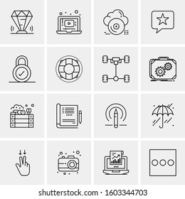 16 Universal Business Icons Vector. Creative Icon Illustration to use in web and Mobile Related project.