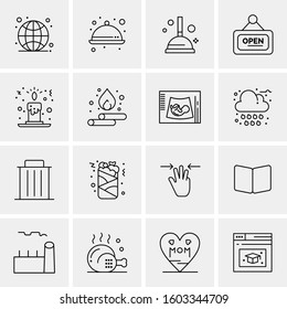 16 Universal Business Icons Vector. Creative Icon Illustration to use in web and Mobile Related project.