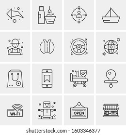 16 Universal Business Icons Vector. Creative Icon Illustration to use in web and Mobile Related project.